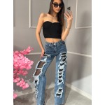 Дамски накъсани дънки Reynas