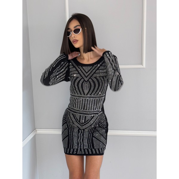 Дамска рокля с камъни Saran