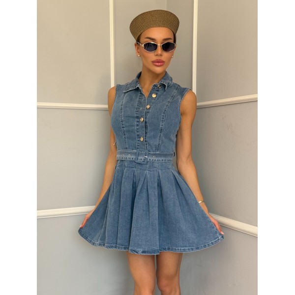 Дамска дънкова рокля Leannes