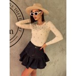 Дамска плетена блуза с камъни Janar