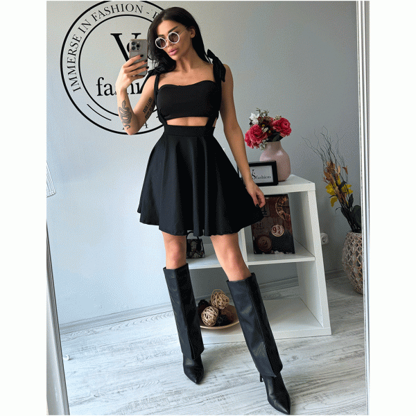 Стилна дамска пола с тиранти Gracelyn