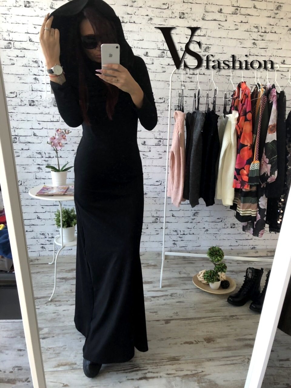 Дълга рокля с качулка | Ежедневни рокли | VS Fashion
