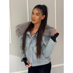 Дамско дънково яке с пух Myla