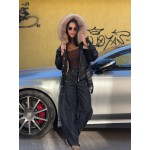 Дамско кожено яке с пух Anastasia