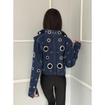 Дълго дънково дамско яке Navy