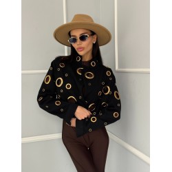 Дълго дънково дамско яке с капси Regina