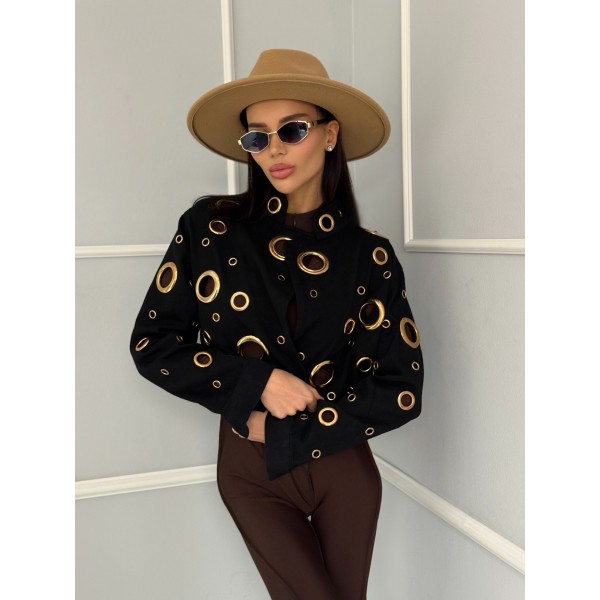 Дълго дънково дамско яке с капси Regina