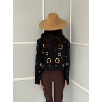 Дълго дънково дамско яке с капси Regina