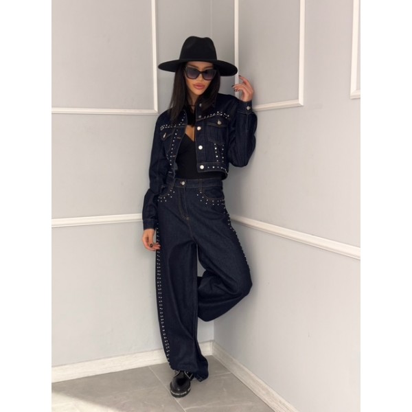 Дамски дънков комплeкт с капси Kailany