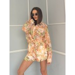 Дамски комплект риза с къси панталонки Leonas