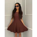 Дамска  плетена рокля с връзки Mikaylan