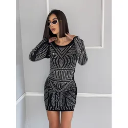 Дамска рокля с камъни Saran