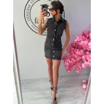 Дънкова рокля с камъни Elisabeth