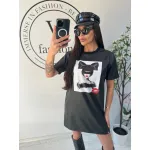 Кожена рокля с щампа Haven