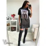 Кожена рокля с щампа Jazmine Кожена рокля с щампа Jazmine