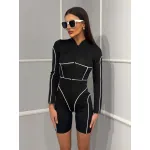 Дамски къс гащеризон в два цвята  Janiyah