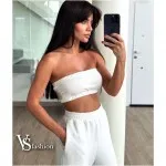 Бял дамски спортен комплект Debora