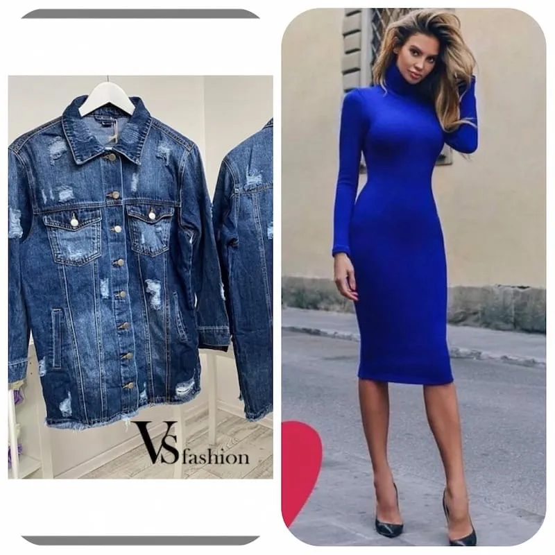Дънково яке с рокля - VSFashion